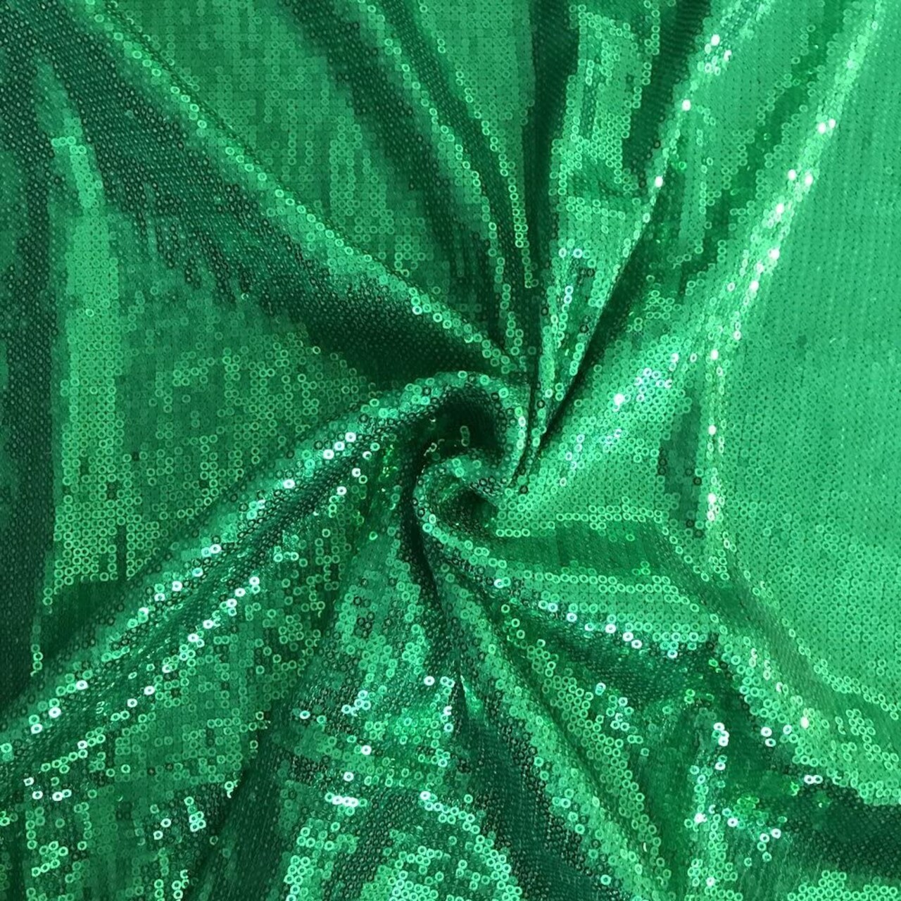 1 Yard Kelly Green Sequin Fabric with Glitter Embroidery 52" Width Polyester for DIY Sewing, Table Runner & Clothes